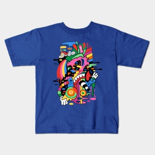 Abstract Trippy Sailor Man Cartoon Design Kids T-Shirt